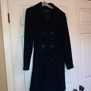 Giacca Black Double-Breasted Trench Coat